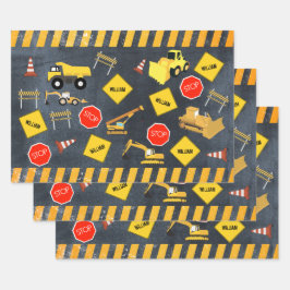 Bouw vrachtwagens Zware machinekamer Inpakpapier Vel