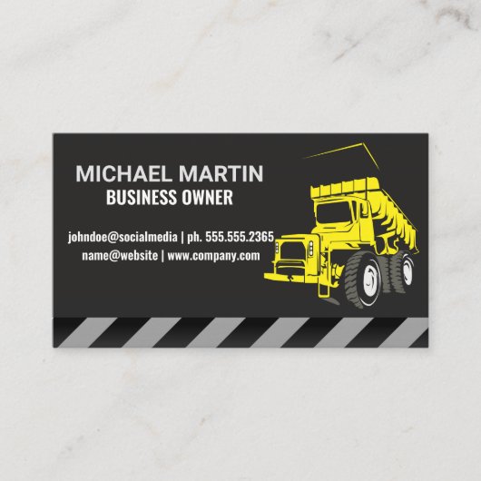 Bouw | vuilniswagen visitekaartje (Voorkant)