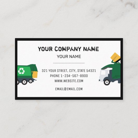 Bouw vuilniswagen visitekaartje (Achterkant)