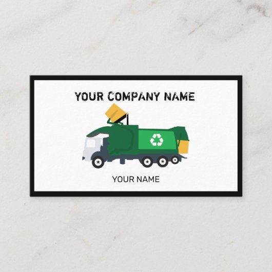 Bouw vuilniswagen visitekaartje (Voorkant)
