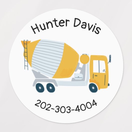 Bouw Waterdichte Cirkel Sticker Naam Labels (Design 2)