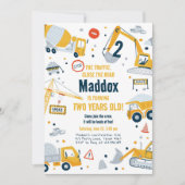 Bouw Yellow Dump Truck Digger Boy Birthday Kaart (Voorkant)