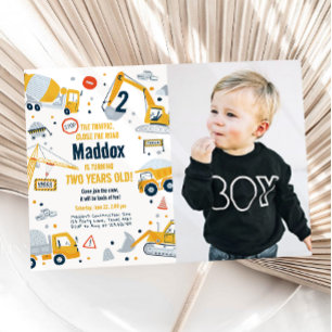 Bouw Yellow Dump Truck Digger Boy Birthday Kaart