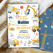 Bouw Yellow Dump Truck Digger Boy Birthday Kaart