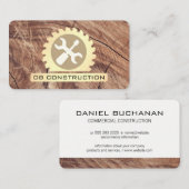 Bouw / Zag Hout Moersleutel Schroevendraaier Visitekaartje (Voorkant / Achterkant)