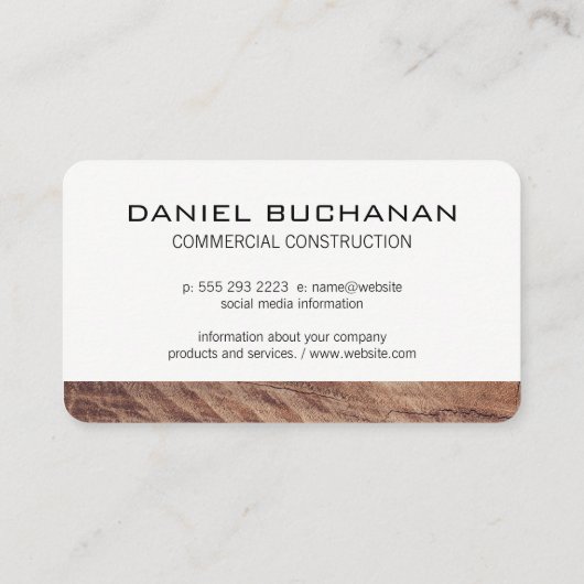 Bouw / Zag Hout Moersleutel Schroevendraaier Visitekaartje (Achterkant)