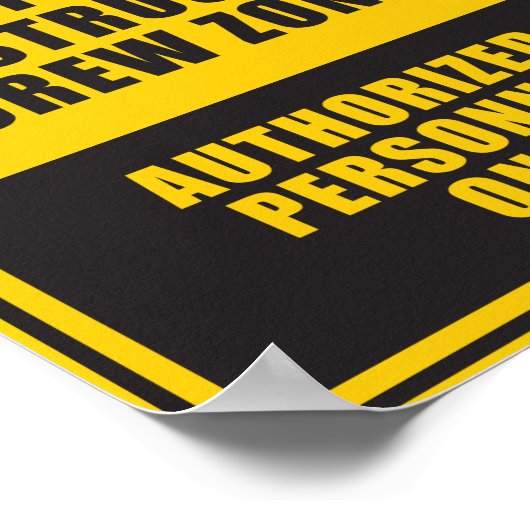 Bouw Zone Birthday Poster Sign. (Hoek)