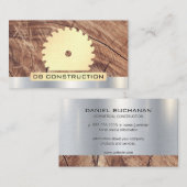 Bouw | Zout en hout | Metalen achtergrond Visitekaartje (Voorkant / Achterkant)