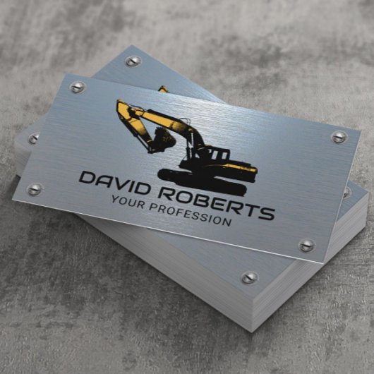 Bouw Zware Materiaalexploitant Blauw Metaal Visitekaartje