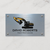 Bouw Zware Materiaalexploitant Blauw Metaal Visitekaartje (Voorkant)