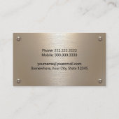 Bouw Zware Uitrusting Operator Modern Metal Visitekaartje (Achterkant)