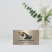 Bouw Zware Uitrusting Operator Modern Metal Visitekaartje (Staand voorkant)