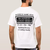 Bouwaannemer Business Logo Worker T-shirt (Achterkant)
