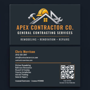 Bouwaannemer QR-code Professional Visitekaartje