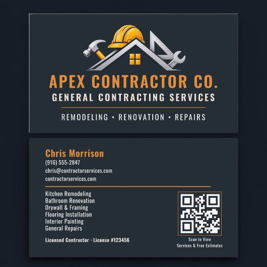 Bouwaannemer QR-code Professional Visitekaartje