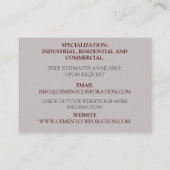 Bouwaannemer verbouwt betoncement visitekaartje (Achterkant)