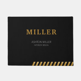 Bouwaannemer zwart en metaalgoud deurmat