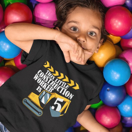 Bouwarbeider 5e verjaardag jongen T-shirt
