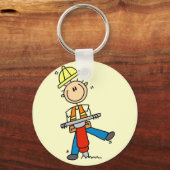 Bouwarbeider met Jack Hammer Sleutelhanger (Voorkant)