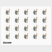 Bouwarbeider met Ladder Vierkante Sticker (Vel)