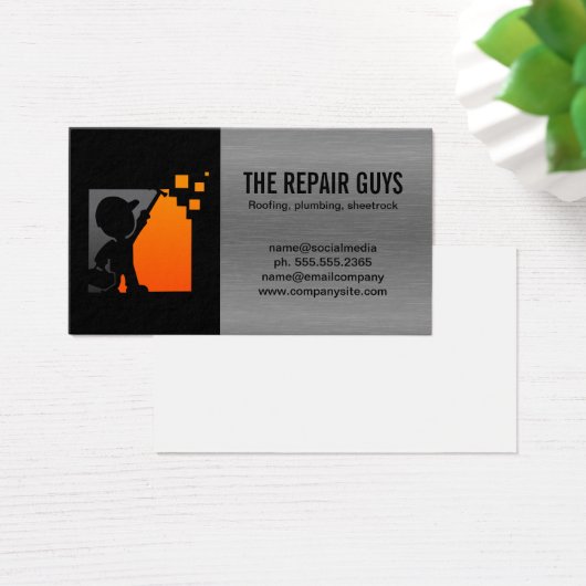 Bouwarbeider | Timmerwerk Bevestiging Visitekaartje (Bureau)