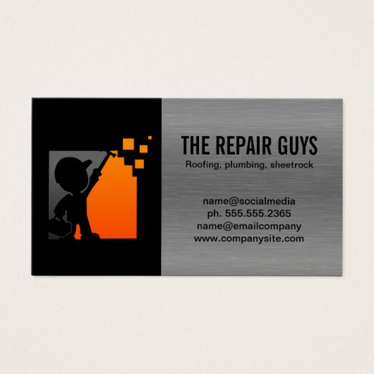 Bouwarbeider | Timmerwerk Bevestiging Visitekaartje (Voorkant)