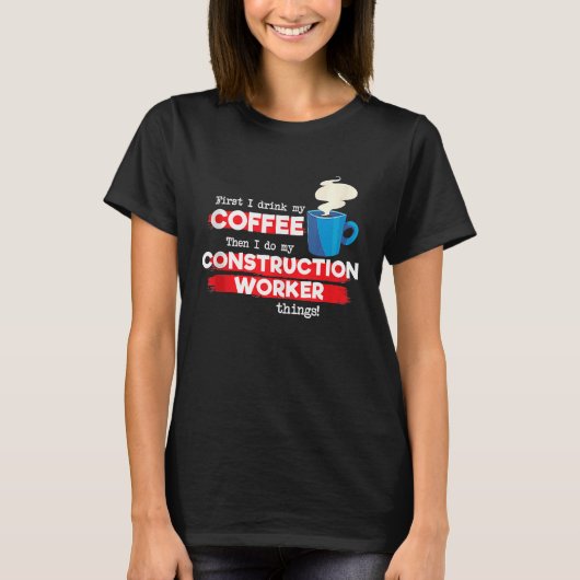 Bouwarbeiders en koffieopwaarderingstank t-shirt (Voorkant)