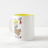 Bouwarbeiders I bouwt T-shirts en geschenken Tweekleurige Koffiemok (Voorkant links)