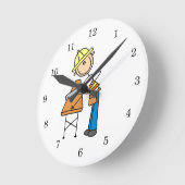 Bouwarbeiders Zagen Lumber Gifts Ronde Klok (Hoek)