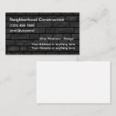 Bouwarde achtergrond constructie visitekaartjes (Voorkant / Achterkant)