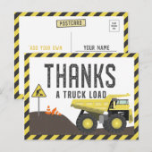 Bouwauto Verjaardag Bedankt Briefkaart (Voorkant / Achterkant)