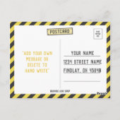 Bouwauto Verjaardag Bedankt Briefkaart (Achterkant)