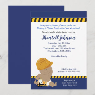 Bouwbaby Aankondiging van de Baby Shower met Donke