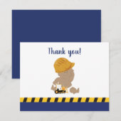 Bouwbaby jongen babyshower bedankbriefjes bedankkaart (Voorkant / Achterkant)