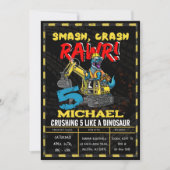 Bouwbakkerij Birthday T Rex Dinosaur Kaart (Voorkant)