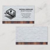 Bouwbalk Winch | Baksteen Hout | Bouwers Visitekaartje (Voorkant / Achterkant)