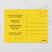 Bouwbander Foto Gele Kinderen Verjaardagsfeestje Briefkaart (Achterkant)