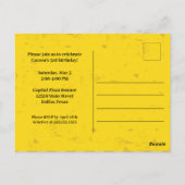 Bouwbands Foto Gele Kinderen Verjaardagsfeestje Briefkaart (Achterkant)