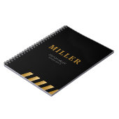 Bouwbedrijf Black And Metallic Gold Notitieboek (Linkerzijde)