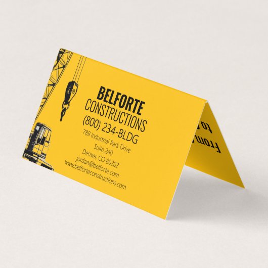 Bouwbedrijf Bold Branding Ontwerp Gevouwen Visitekaartje (Achterkant)