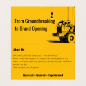 Bouwbedrijf Bold Branding Ontwerp Gevouwen Visitekaartje (Binnenkant ongevouwen)