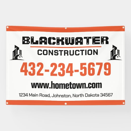 Bouwbedrijf Commercieel en residentieel Spandoek (Horizontaal)