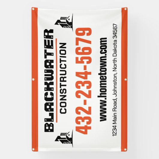 Bouwbedrijf Commercieel en residentieel Spandoek (Verticaal)