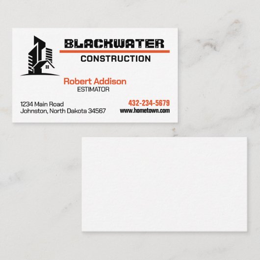 Bouwbedrijf Commercieel en residentieel Visitekaartje (Voorkant / Achterkant)