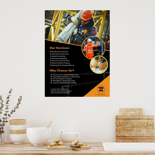 Bouwbedrijf Custom Poster (Keuken)