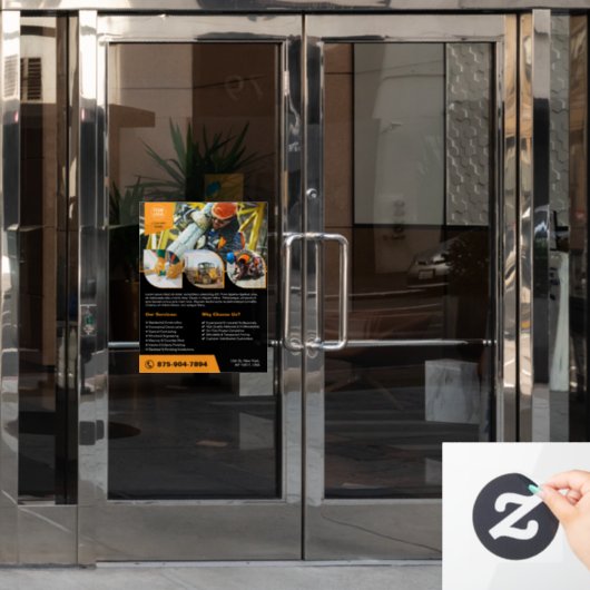 Bouwbedrijf Custom Window Cling Raamsticker (Kantoordeur)
