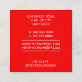 Bouwbedrijf en bouwbedrijf van graafmachines vierkante visitekaartje (Achterkant)