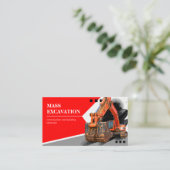 Bouwbedrijf en bouwbedrijf van graafmachines visitekaartje (Staand voorkant)