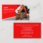 Bouwbedrijf en bouwbedrijf van graafmachines visitekaartje (Voorkant / Achterkant)