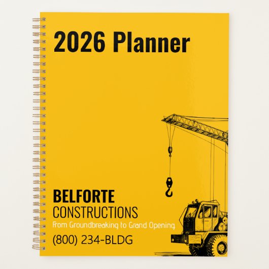 Bouwbedrijf, Geel & Zwart Kraanontwerp Planner (Voorkant)